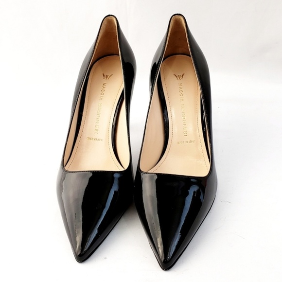 ❌ NWT Mascia Mandolesi Black Patent Stiletto Heel - Picture 2 of 8